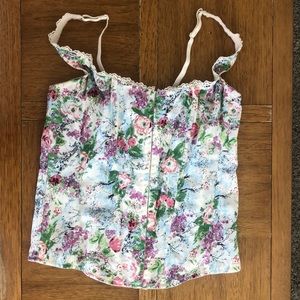 Sophie B flowers and lace corset Large